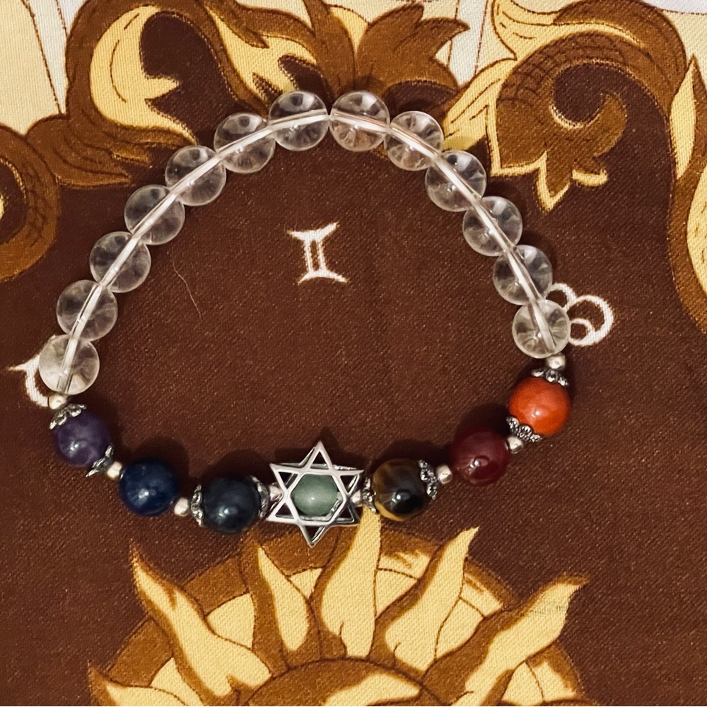 Blue and White Bracelet with Star Charm